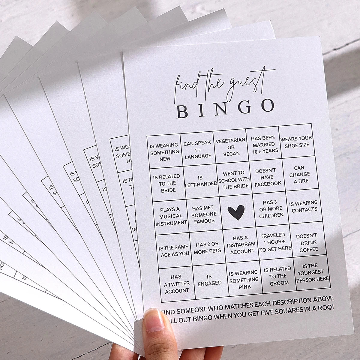 "Find Your Guest" Bingo